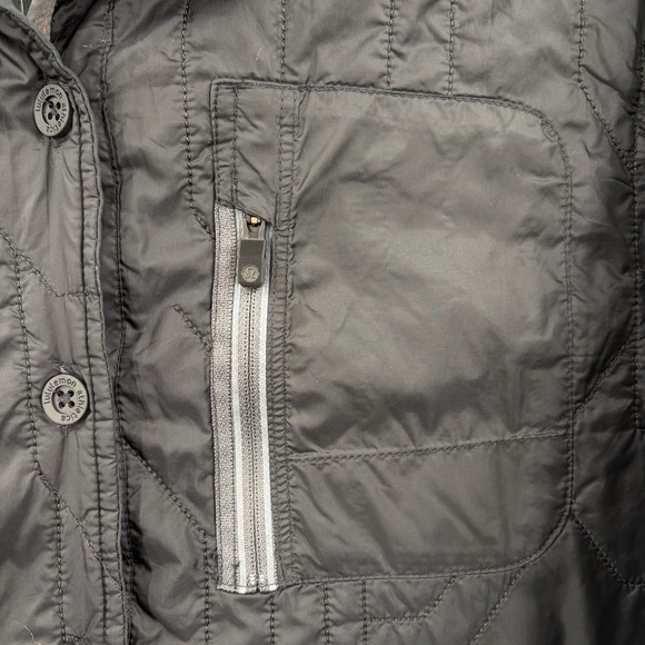 Vtg Lululemon Black Gray Striped 180 Reversible Quilted Shirt Jacket Mens M 2012 - Picture 6 of 10